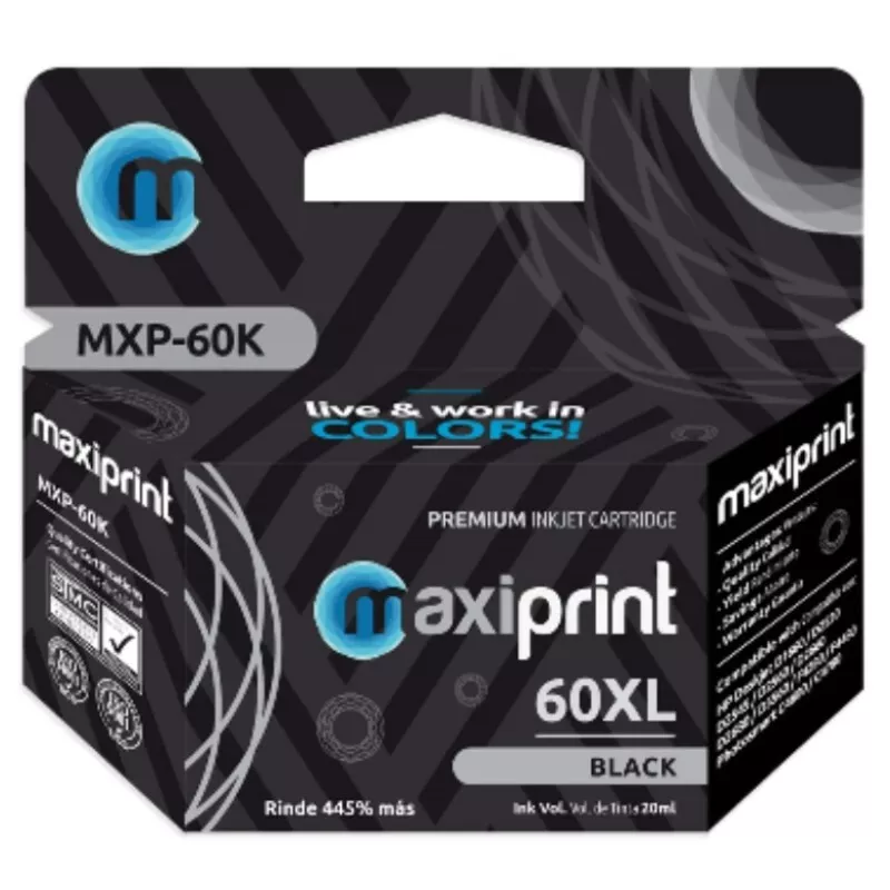 Cartucho Maxiprint 60XL 20ml negro