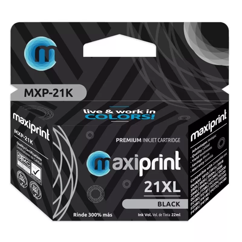 Cartucho Maxiprint 21XL 19.20ml negro