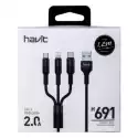 CABLE USB 3 EN 1 HAVIT HVCB-H691 NEGRO