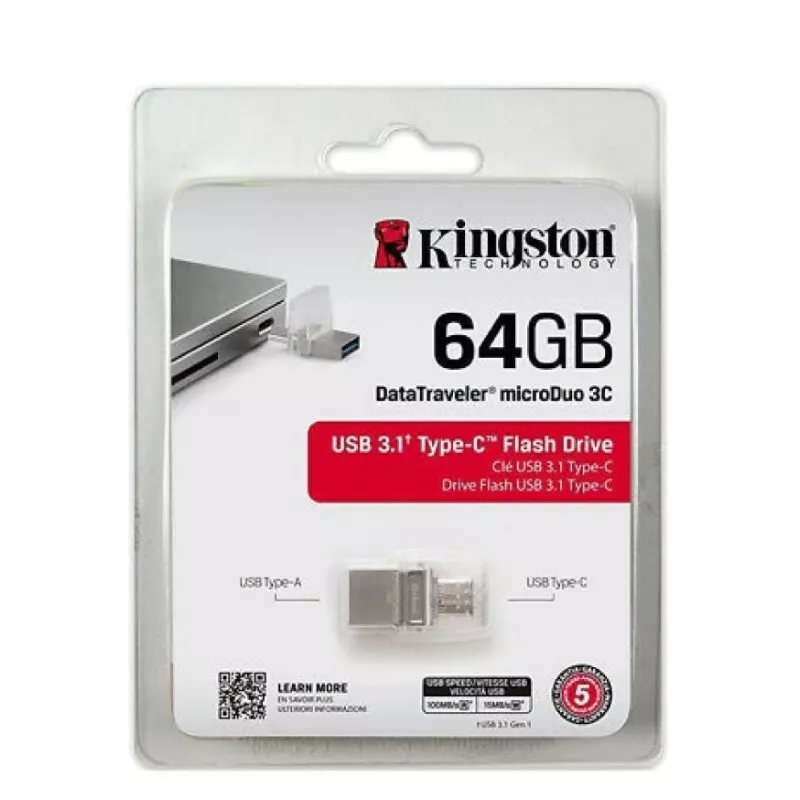 PENDRIVE 64GB (MICRODUO) 3C KINGSTON USB 3.2