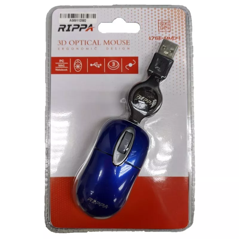 MOUSE RIPPA 17GE-MM04 AZUL RETRACTIL