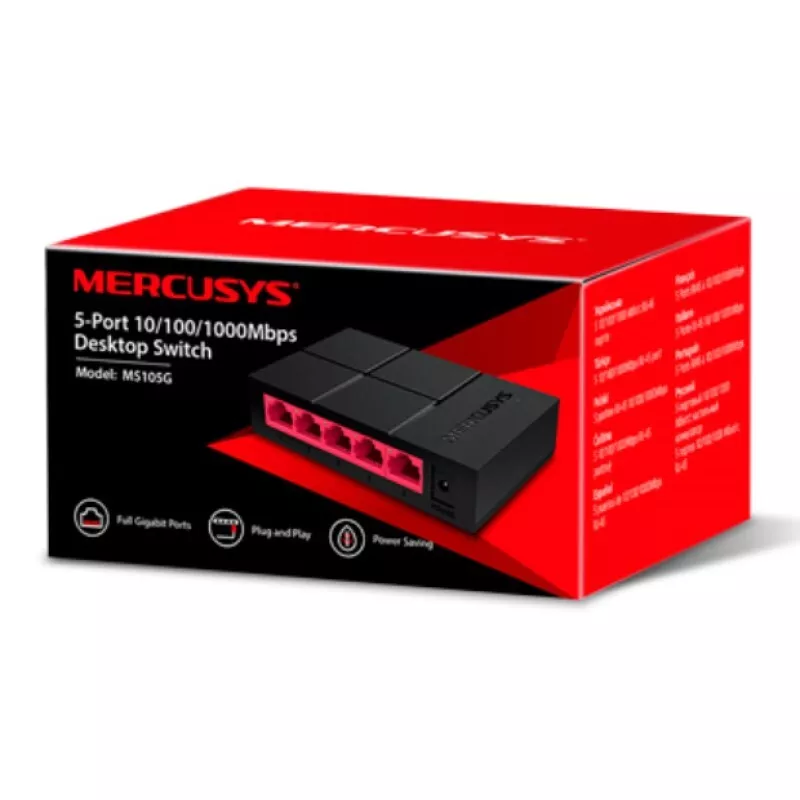 SWITCH MERCUSYS MS105G 5 PTO 10/100/1000 MBPS