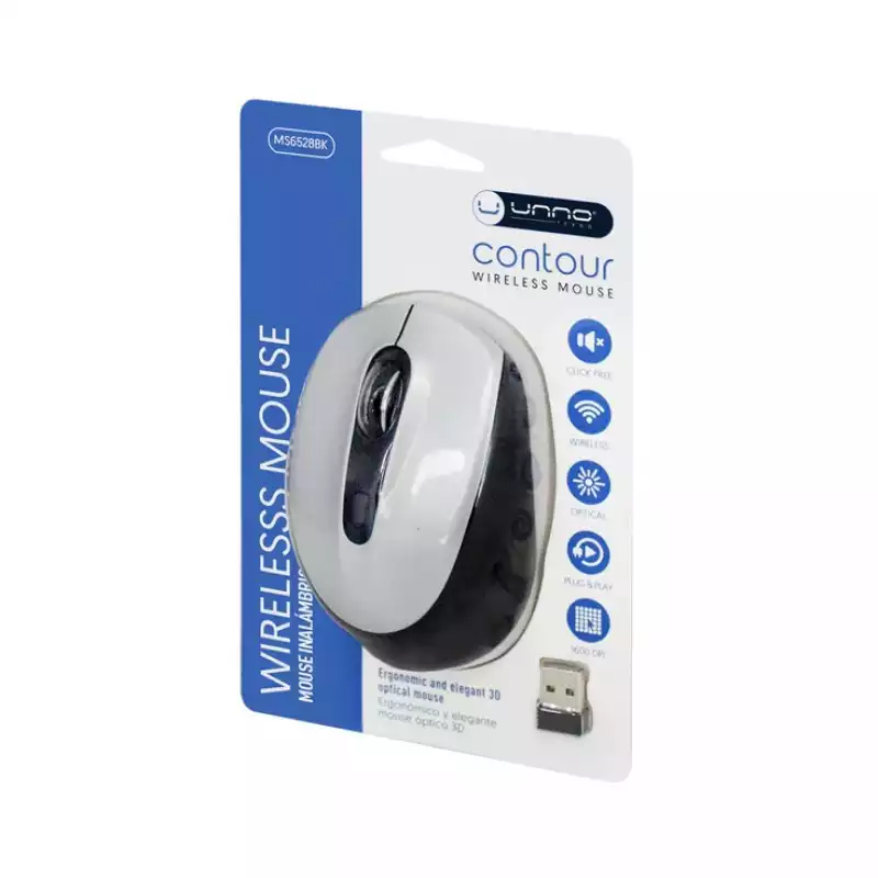 MOUSE UNNO MS6528SV GRIS INALAMBRICO