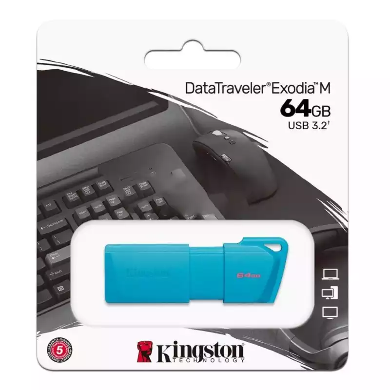 Memory USB 64 GB Kingston (KC-U2L64-7LB) Datatraveler Exodia azul