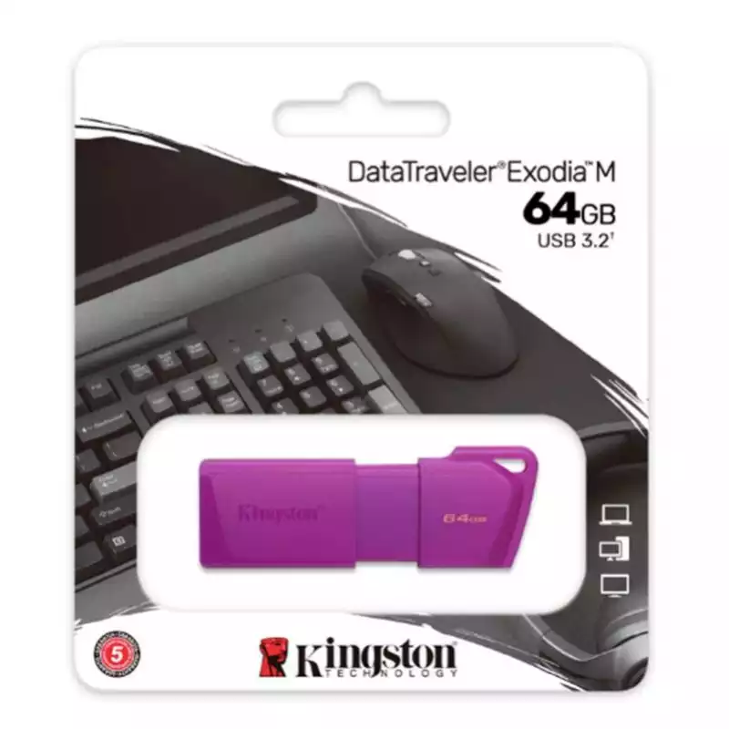 Memory USB 64 GB Kingston (KC-U2L64-7LP) Datatraveler Exodia morado