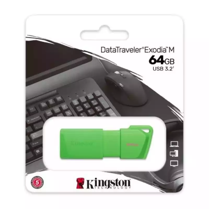 Memory USB 64 GB Kingston (KC-U2L64-7LG) Datatraveler Exodia verde
