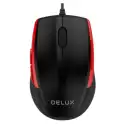 Mouse Delux M521 Inalambrico Negro/Rojo